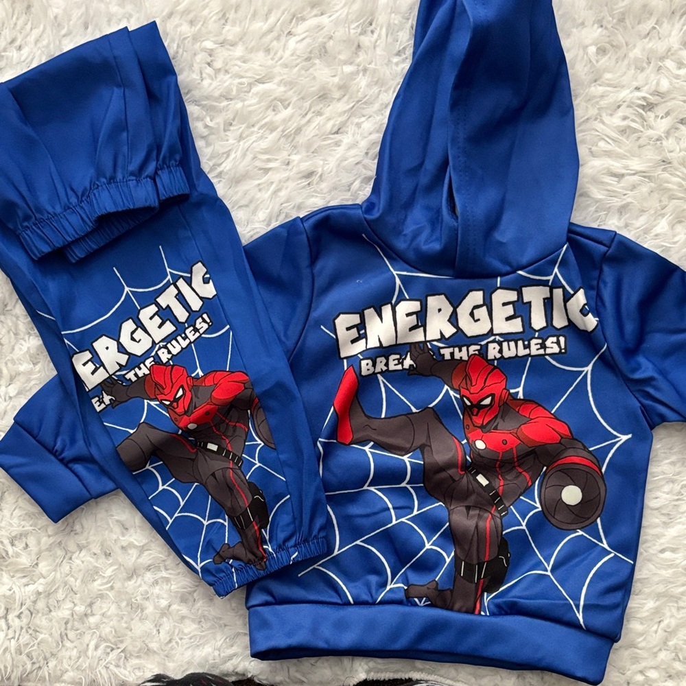 Dynamic Blue Superhero Outfit for Kids